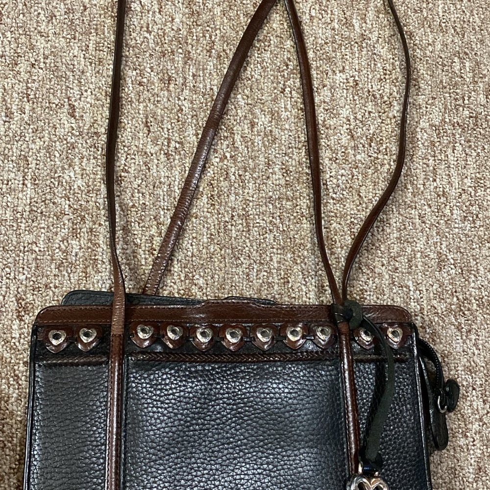 Brighton Black and Brown Studded Shoulder Bag